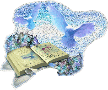 Książka na chrzest i niebieskie gołębie